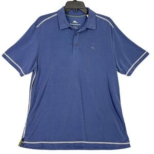 Tommy Bahama Polo Shirt Mens M Blue Golf Coastal Island Life Travel Resort Wear